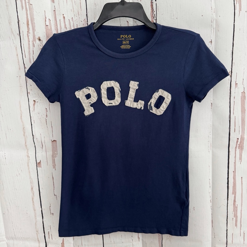 Polo by Ralph Lauren Navy Blue Distressed Short Sleeve Tee Extra Small